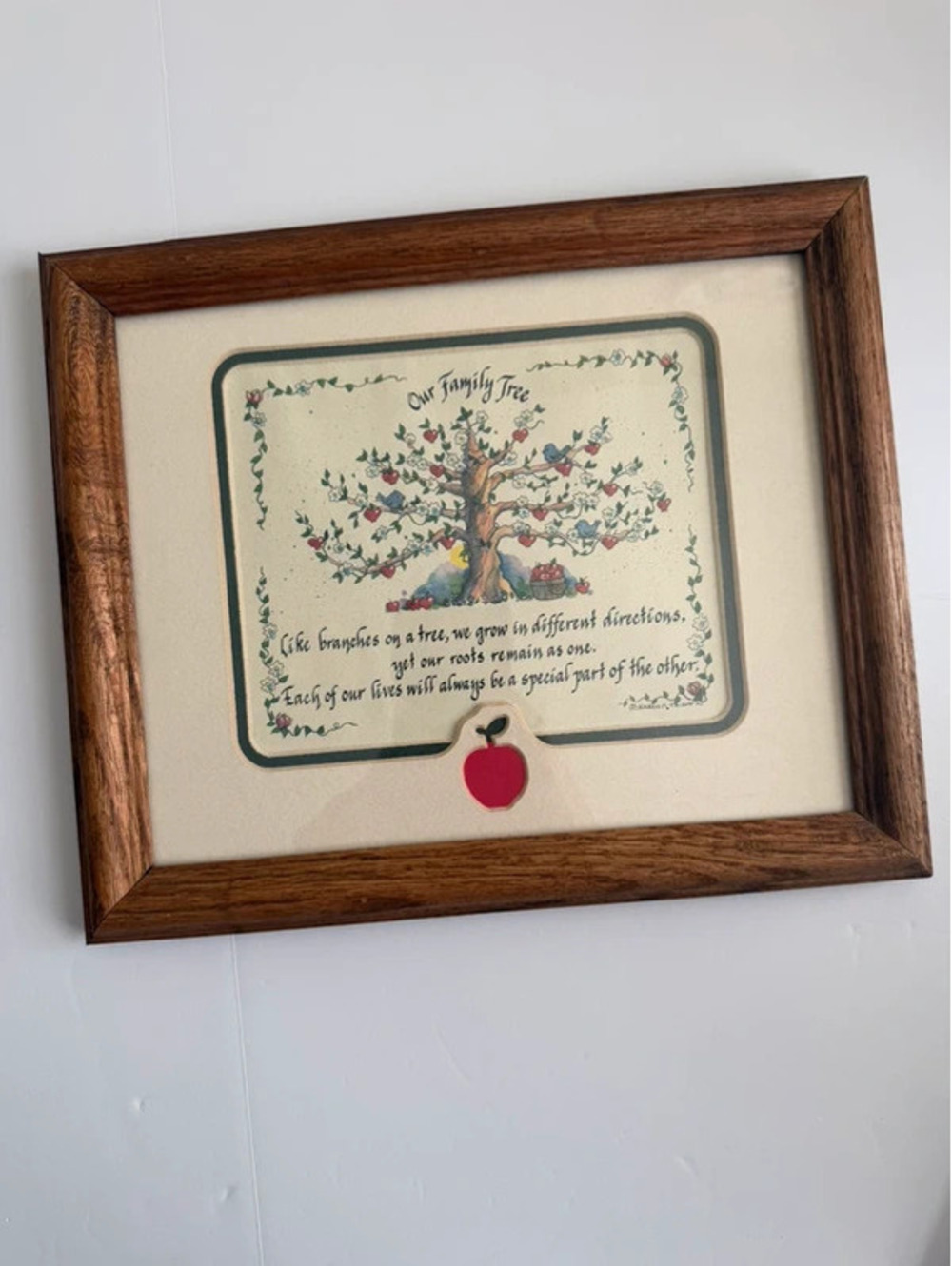 Vintage Karen Tribett Family Tree Framed Apple Art Print